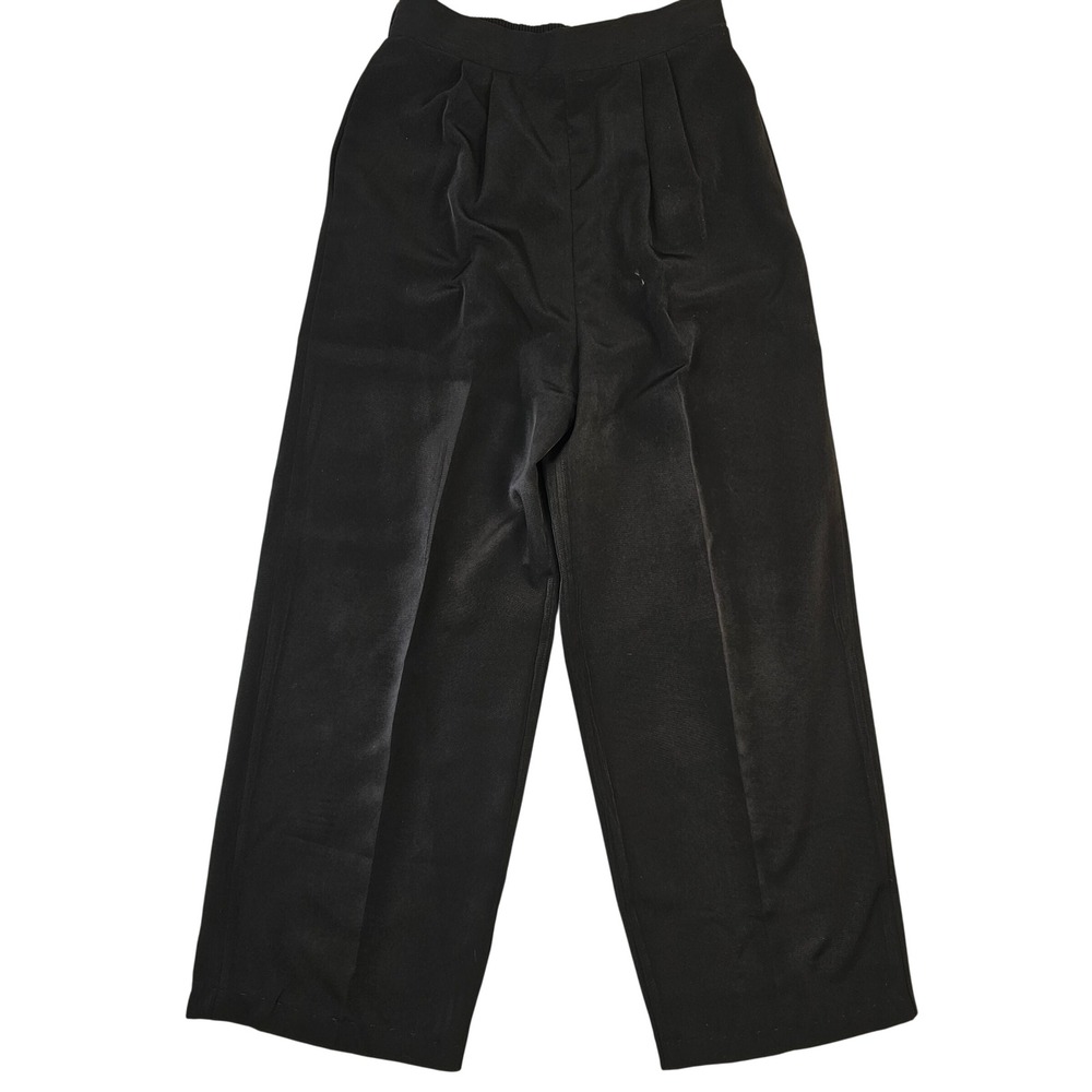 Vintage Hot Stuff Black Wide Leg Pleated High Waisted Trousers Made in USA